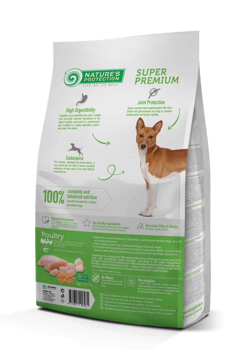 Пища для энергичных собак Сухой корм для собак Nature's Protection Adult ACTIVE SPORT