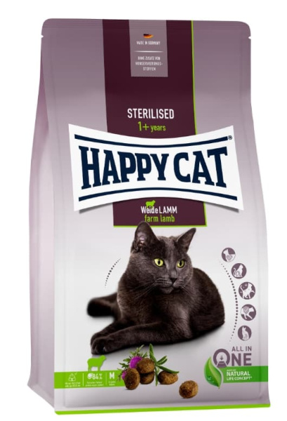 Сухой корм для кошек Happy Cat Sterilised WeideLamm (ягненок) 