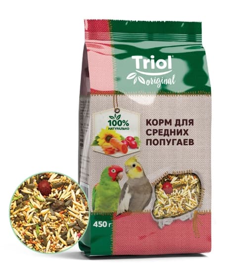 Корм для средних попугаев Triol Original 450 гр (50111015)