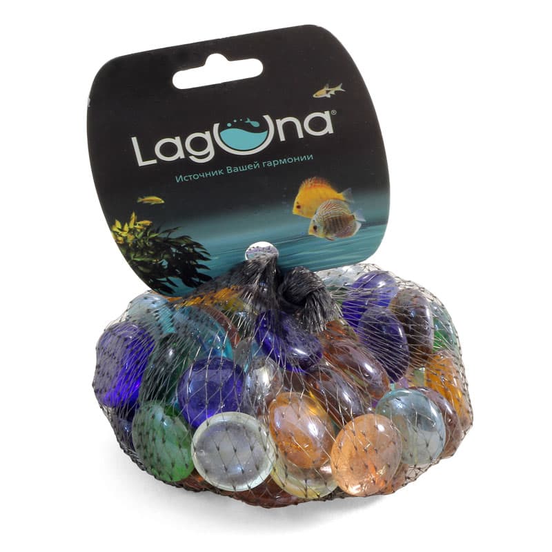 Грунт для аквариума стеклянный "Пуговки" 300 г 17-19 мм (73904013)