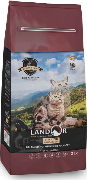 Сухой корм для кошек LANDOR Adult Cat Sterilized (кролик, рис)