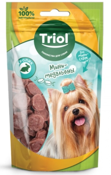 TRIOL Мини-медальоны из кролика для мини-собак 50 гр (10171032)