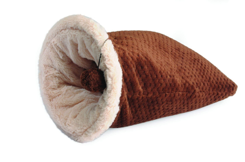 Лежанка-туннель для кошек, коричневая 30х50 см (CC010/С)