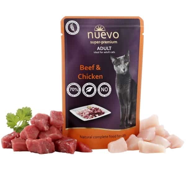 Влажная еда для кошек NUEVO Sensitive Mono Turkey (говядина, курица) 85 гр