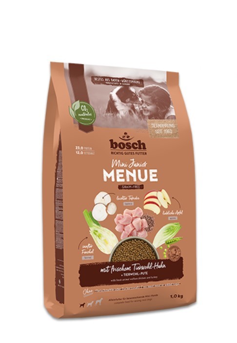 Каталог Корм для щенков мелких пород Bosch HPC Menue Mini Junior (курица) для собак