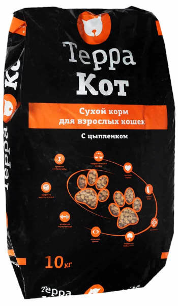 Терра Кот (цыпленок) сбалансированный сухой корм для кота
