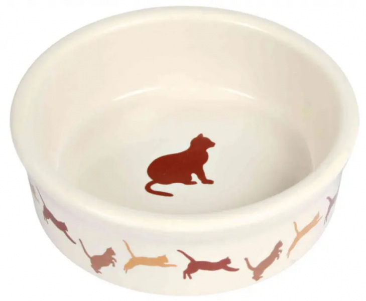 Миска керамическая для кошек с изображением кота 0.25 л/диам.11 см (4019)