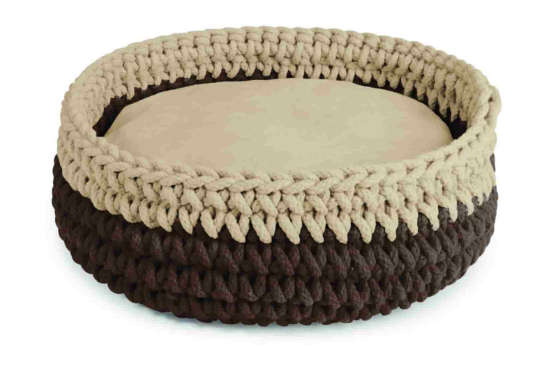 Лежанка круглая вязаная для кошек 40 см (CG008/C)