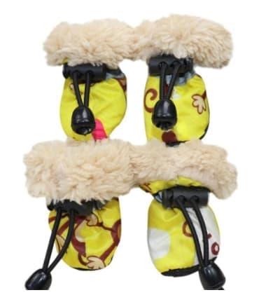 Зимние ботинки для собак (желтые)