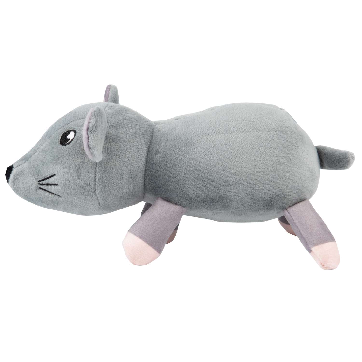 Игрушка Mr.Kranch для собак "Мышь" плюшевая с пищалкой 20 см серая