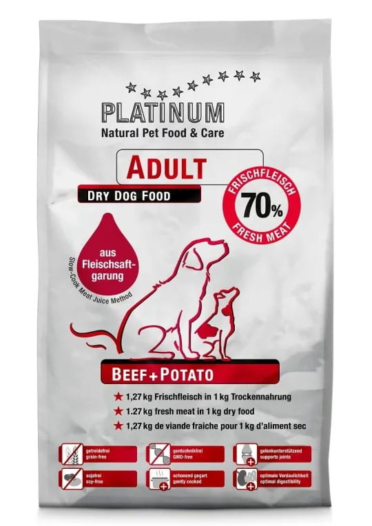 Еда для собак Platinum Adult (говядина с картофелем)