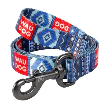 Поводок с рисунком "Этно синий" Nylon WAUDOG