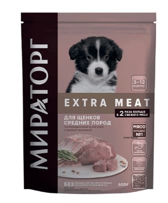 Каталог Сухой корм для щенков средних пород Winner Extra Meat (телятина) для собак