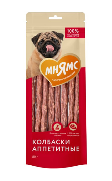 Лакомство Мнямс для собак Колбаски аппетитные