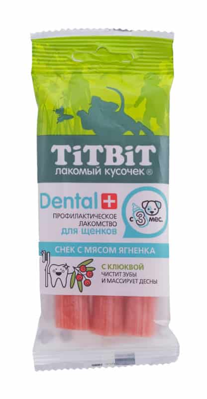 Снек ДЕНТАЛ+ с мясом ягненка для щенков "TiTBiT" (013953)