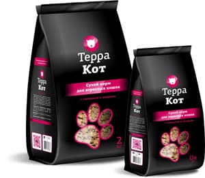 Терра Кот (говядина овощи) сбалансированный сухой корм для кошек