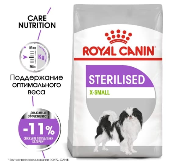 Каталог Сухой корм для собак Royal Canin X-Small Sterilized для собак