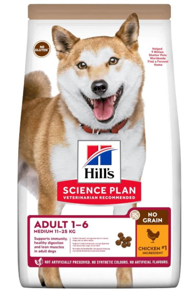 Пища без злаков для собак Сухой корм для собак Hill's Science Plan No Grain Adult Medium
