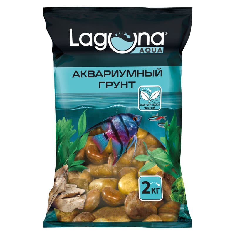 Грунт для аквариума галька речная меланж Laguna 2 кг 5-10 мм (73954016)