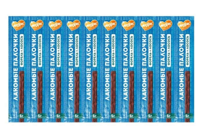 Лакомство Мнямс лакомые палочки 13,5 см для кошек с форелью и лососем