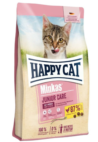 Сухой корм для кошек Happy Cat Minkas Junior Care (птица) полнорационный корм для молодого кота 