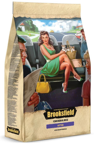 Сухой корм для котят Brooksfield Low Grain Kitten (курица, рис)