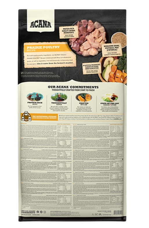 Каталог Сухой корм для собак ACANA PRAIRIE POULTRY для собак