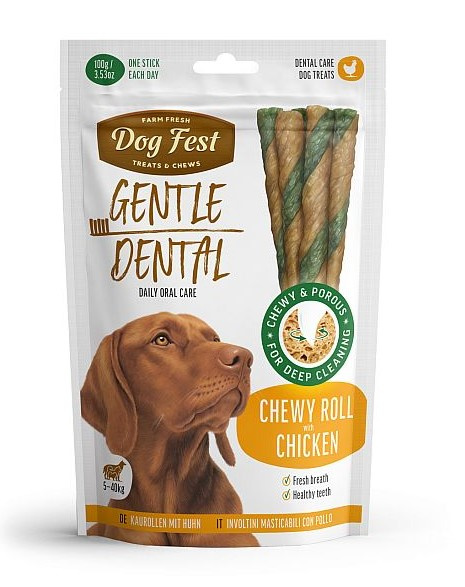 Деревенские лакомства для собак Зубочистики Чистим зубы Роллы с курицей 100 гр