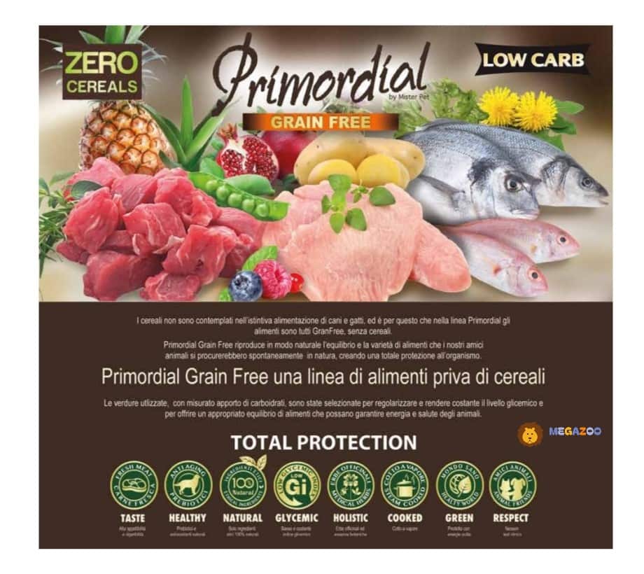 Еда для собак Primordial Dog Adult (буйвол, скумбрия)