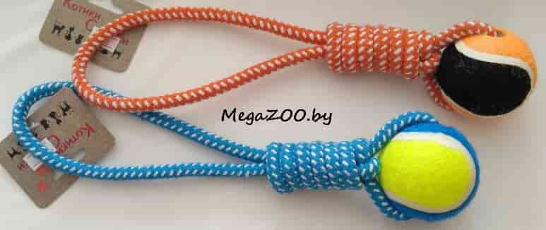 Игрушка для собак "Мяч на веревке Винни" хлопок