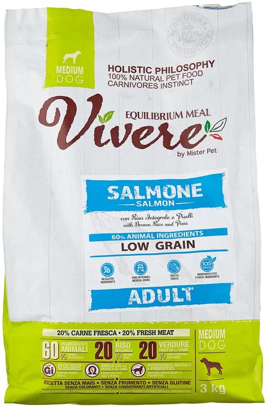 Собачий корм для средних пород Vivere Dog Adult Medium (лосось)