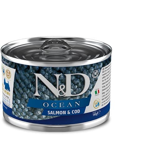 Консервы для собак Farmina N&D Dog OCEAN Salmon & Cod Mini (лосось,треска)