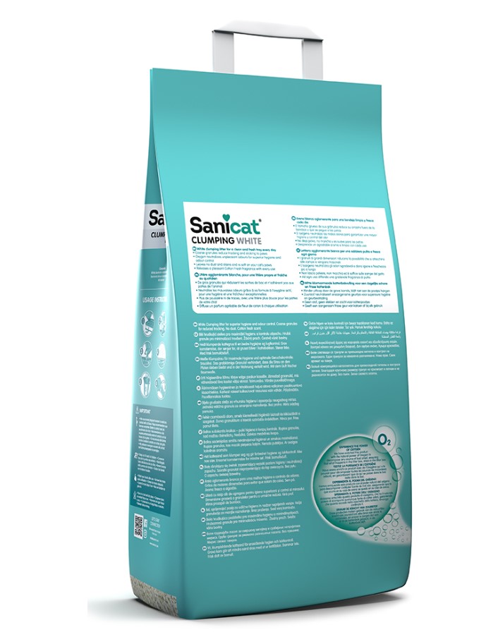 Наполнитель для лотка кота бентонитовый Sanicat Clumping White Rose (аромат розы)