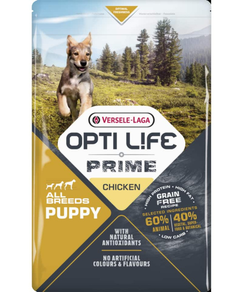 Каталог Сухой корм для щенков Opti Life PRIME Puppy (курица) для собак