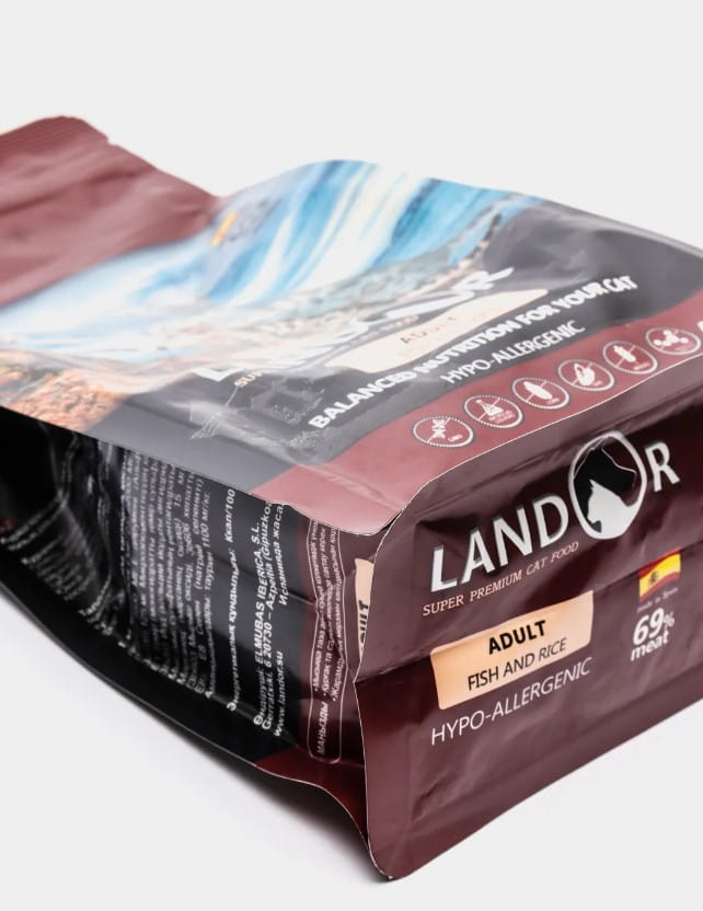 Сухой корм для кошек LANDOR Adult Cat (рыба, рис)
