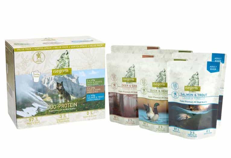 Набор паучей протеинового корма для собак Isegrim 6x410 г