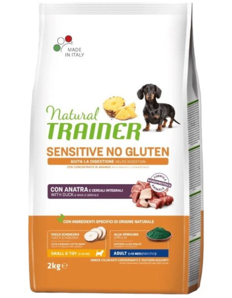 Питание для собак мелких пород с чувствительным пищеварением Trainer Natural Sensitive No Gluten Small&Toy Adult (утка)
