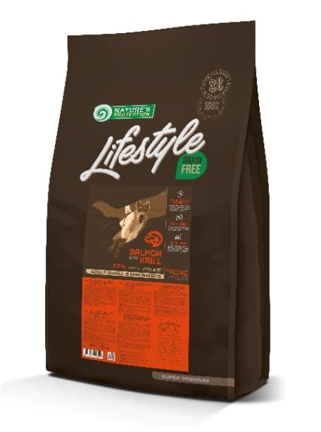 Питание для собак мелких пород Сухой корм для собак Nature's Protection Lifestyle Mini Adult Dog (Лосось и криль)