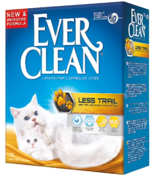 Бентонитовый наполнитель для длинношерстных кошек Ever Clean Less Trail