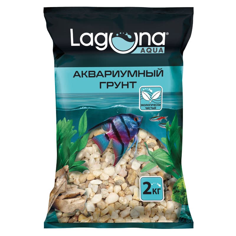 Грунт для аквариума бежевый меланж Laguna 2 кг 2-4 мм (73954041)