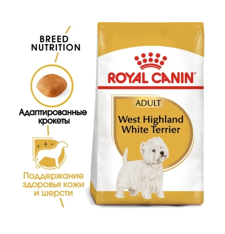 Еда для собак Сухой корм для собак Royal Canin West Highland White Terrier Adult
