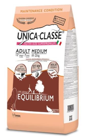 Пища для собак Сухой корм для собак Unica Classe Adult Medium Equilibrium (Ягненок)