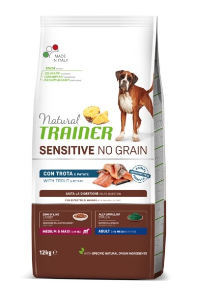 Пища для собак Trainer Natural Sensitive No Grain Medium&Maxi Adult (форель)