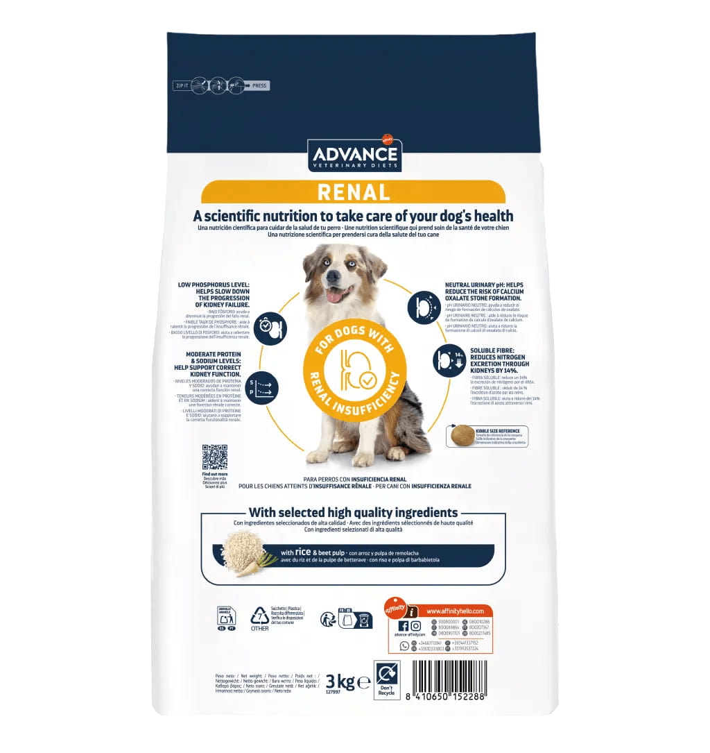 Диета для собак Сухой корм для собак Advance Veterinary Diets Renal