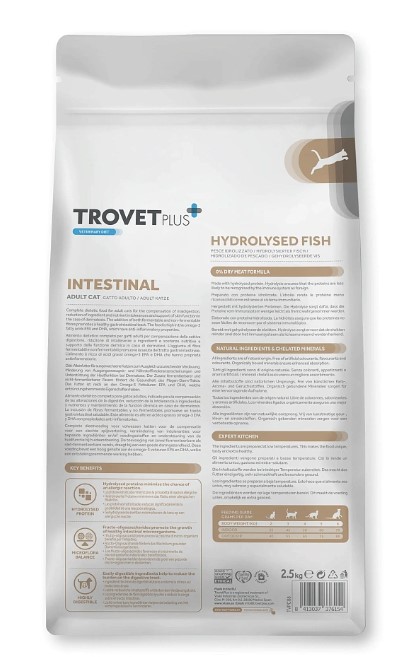 Сухой корм для кошек Trovet Plus Intestinal Hydrolised Vet Diet Adult (белая рыба)