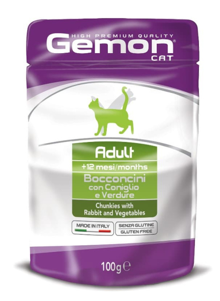 Питание для кошек Gemon Cat Adult (кролик, овощи)