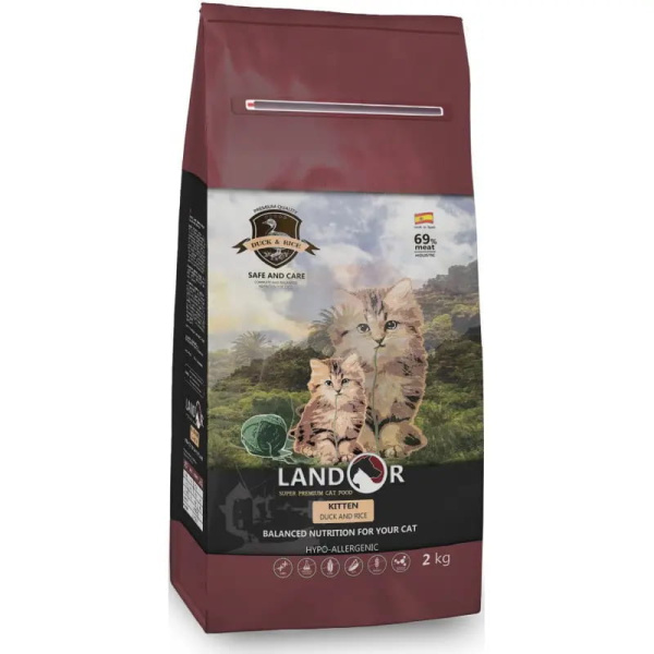 Сухой корм для котят LANDOR Kitten (утка, рис)