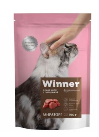 Сбалансированный корм для  стерилизованных кошек WINNER говядина