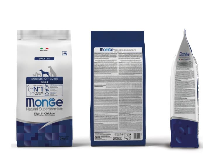 Каталог Сухой корм для собак Monge Dog Daily Line Medium Adult (курица, рис) для собак