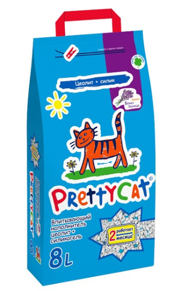 Наполнитель PrettyCat впитывающий глиняный "Naturel" с ароматом лаванды